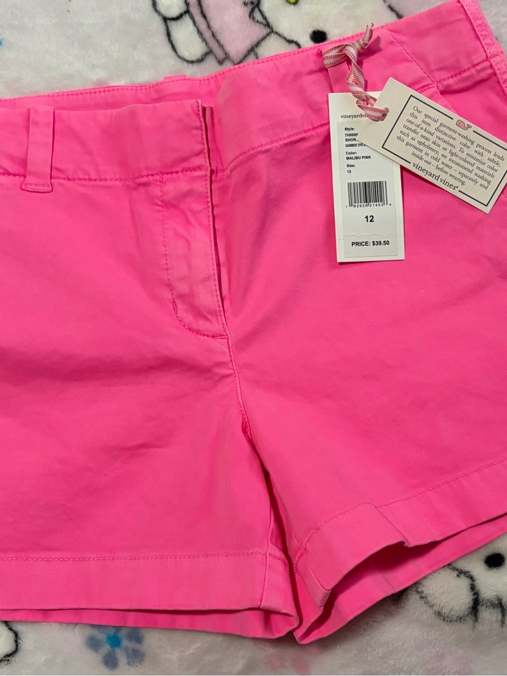 Vineyard Vines Bright Pink Girls Chino Shorts